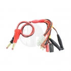 Logic RC Charger Lead 4mm Gold Banana Connectors to Tamiya, Deans, BEC, RX, Futaba/JR TX Connectors - LGL-CLMEP