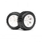 Maverick MT White Wheel and Tyre Assembly 115mm Dia.x55mm Wide (Set of 2) - MV22142 Maverick MT White Wheel and Tyre Assembly 115mm Dia.x55mm Wide (Set of 2) - MV22142