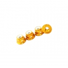 Answer RC 1/10th 4mm Shaft 7075 Nyloc Gold Wheel Nut, Serrated Face (Pack of 4 Nuts) - ANSWN01104-GL Answer RC 1/10th 4mm Shaft 7075 Nyloc Gold Wheel Nut, Serrated Face (Pack of 4 Nuts) - ANSWN01104-GL