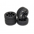 Absima 1/10 5 Spoke Wheel and Tyre Set On-Road 12mm Hex Black (Pack of 4 Wheels) - 2510006 Absima 1/10 5 Spoke Wheel and Tyre Set On-Road 12mm Hex Black (Pack of 4 Wheels) - 2510006