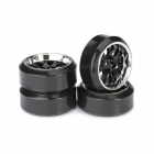 Absima 1/10 Drift Wheel and Tyre Set with 12mm Hex Black/Chrome (Pack of 4) - 2510042 Absima 1/10 Drift Wheel and Tyre Set with 12mm Hex Black/Chrome (Pack of 4) - 2510042