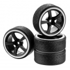 Absima 1/10 Drift Wheel and Tyre Set 5-Spoke Profile B White (Set of 4) - 2510047 Absima 1/10 Drift Wheel and Tyre Set 5-Spoke Profile B White (Set of 4) - 2510047