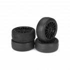 Absima 1/10 20 Spoke Wheel and Tyre Set On-Road Slick 12mm Hex Black (Pack of 4 Wheels) - ABS2510001 Absima 1/10 20 Spoke Wheel and Tyre Set On-Road Slick 12mm Hex Black (Pack of 4 Wheels) - ABS2510001
