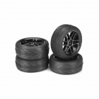 Absima 1/10 6 Spoke Wheel and Tyre Set On-Road Profile 12mm Hex Black (Pack of 4 Wheels) - ABS2510003 Absima 1/10 6 Spoke Wheel and Tyre Set On-Road Profile 12mm Hex Black (Pack of 4 Wheels) - ABS2510003