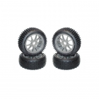 Kyosho Multi Spike Pre-Glued 1/8 Tyre on 10 Spoke Gun-Metal Wheels 17mm Hex (Set of 4) - BSW40 Kyosho Multi Spike Pre-Glued 1/8 Tyre on 10 Spoke Gun-Metal Wheels 17mm Hex (Set of 4) - BSW40