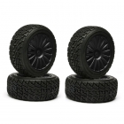 Kyosho Rally Tyre fitted on Black 15 Spoke Wheels (Set of 4) - TRTH121BK Kyosho Rally Tyre fitted on Black 15 Spoke Wheels (Set of 4) - TRTH121BK