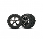Traxxas 1/16 E-Revo Pre-Glued Gemini Black Chrome Wheels and Tyres (Set of 2) - TRX7174A Traxxas 1/16 E-Revo Pre-Glued Gemini Black Chrome Wheels and Tyres (Set of 2) - TRX7174A